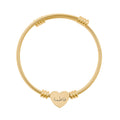 Fatimah Engraved Heart Cuff Bracelet